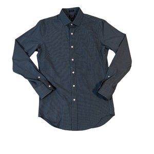 J.CREW Thompson Men's Long Sleeve Button-Up Checkered Oxford Blue Small